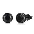 wholesale 925 Sterling Silver Round Black Zircon Stud Earrings For Women-0-0