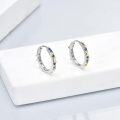 wholesale 925 Sterling Silver Moon Star Crystal Stud Earrings for Women, Hypoallergenic Gift-0-4