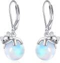 wholesale 925 Sterling Silver Blue Opalite Fox Drop Earrings-0-0