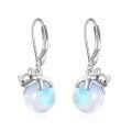 wholesale 925 Sterling Silver Cat Charm Earring Wholesale With Moonstone-0-0