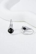 wholesale 925 Sterling Silver Black Onyx Celtic Teardrop Dangle Earrings  for Women-0-4