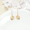 wholesale 14K Gold Honeycomb Flower and Bee Drop Earrings for Women Gift-0-2