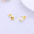 wholesale 14K Rose Gold  Crystal Moon & Star Stud Earrings for Women-0-11
