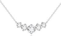 wholesale 14K Gold Moissanite Bridal Necklace 5 Stones - 1-5 ct Total Weight-5 Stone Moissanite Necklace（1CT+0.5CT*2+0.3CT*2） White Gold