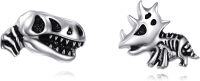 wholesale 925 Sterling Silver Triceratops & T-Rex Stud Earrings for Men Women Boys Girls Kids s 4PCs Set-Dinosaur Fossil