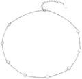 wholesale Gold-Plated 925 Sterling Silver CZ Thin Choker Necklace for Women-0-5