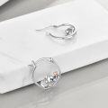 wholesale 925 Sterling Silver Hypoallergenic Elephant Heart Hoop Earrings for Women Girls Minimalist Animal  43mm Diameter-0-2