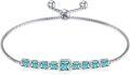 wholesale TOUPOP Bracelet For Women Sterling Silver Classic Birthstone Tennis Bracelet With Fashion Jewelry Gifts For Women Teen Girls Friend Birthday | Adjustable Silder (d-12-december-tanzanite) -0-0