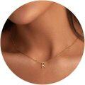 wholesale 14K Gold Plated 925 Sterling Silver A B E L R Tiny Letter Choker Necklace-0-0