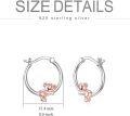 wholesale 925 Sterling Silver Hypoallergenic Pink Gold Plated Koala Bear Hugging Hoop Earrings for Women Girls 3D Animal  (Silver)-0-4
