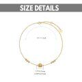 TOUPOP 14k Gold Rose Flower Anklet, Valentines Birthday Christmas Gift-0-3