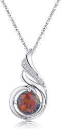 wholesale 925 Sterling Silver Opal Phoenix Pendant Necklace for Women, Hypoallergenic, 23.5mm, Gift Box-0-0