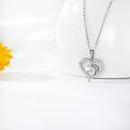 wholesale 14K Gold Heart-Shaped Diamond Pendant Necklace for Women - 2 Sizes Available-0-6