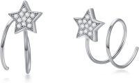 wholesale  S925 Sterling Silver Star Hoop Earrings for women-Star
