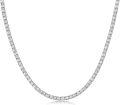 wholesale Sterling Silver Moissanite Tennis Necklace 3 5mm D VVS1 Round Lab Diamond 16 18 Unisex Gift-0-0