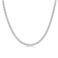 wholesale 925 Sterling Silver 25 Mm Princess Cut Simulated Zircon Tennis Necklace-3mm-16inch
