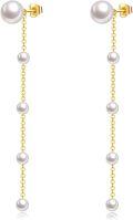 wholesale 14K Gold Freshwater Pearl Drop Dangle Earrings for Women Gift Ideas-0-0