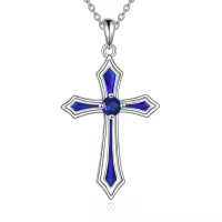 wholesale 925 Sterling Silver 5A CZ Birthstone Necklace for Women Men-I.Dark Blue-September-Sapphire