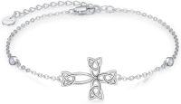 wholesale 925 Sterling Silver Celtic Knot Cross Bracelet Adjustable Christian Irish s for Women Wife Her-Sterling Silver