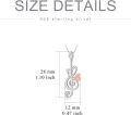 wholesale 925 Sterling Silver Butterfly Treble Clef Musical Notes Pendant Necklaces Gifts for Women Girls-0-5