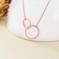 wholesale 14K Gold Interlocking Circles Mother Daughter Necklace - 14K Gold  Chain (16 + 2 inch)-0-2