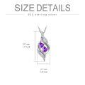 TOUPOP Sterling Silver Amethyst Sister Necklace, Forever My Friend Pendant-0-4