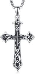 wholesale 925 Sterling Silver Celtic Knot Cross Crucifix Pendant Necklace  for Men & Women-0-0