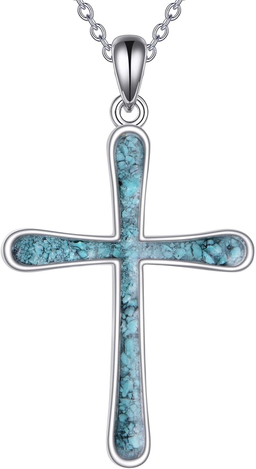  Sterling Silver Abalone Celtic Cross Pendant Necklace Religious Jewelry Gifts ( )-Cross