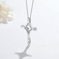 wholesale 925 Sterling Silver Cross with Mustard Seed Charm Pendant Necklace for Women Christian s-0-2