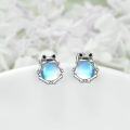 wholesale 925 Sterling Silver Blue Moonstone Frog Stud Earrings-0-2