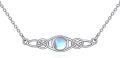 wholesale 925 Sterling Silver Moonstone Peridot Turquoise Celtic Knot Pendant Necklace-0-0