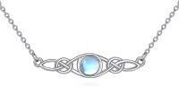 wholesale 925 Sterling Silver Moonstone Peridot Turquoise Celtic Knot Pendant Necklace-C-Celtic Knot Moonstone