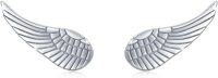 wholesale 925 Sterling Silver Angel Wings Earrings w/Crystal Accents for Women & Men-12--Angel Wings Stud
