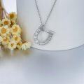 wholesale 925 Sterling Silver & Turquoise Stone with Diamonds Vintage Boho Horse Shoe Pendant Necklace for Women-0-3