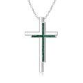 wholesale 925 Sterling Silver Black Stone Cross Pendant Necklace for Women s-0-8