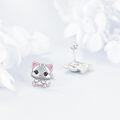wholesale 925 Sterling Silver Cat Stud Earrings Animal s for Girls and Women-0-3