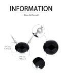 wholesale 925 Sterling Silver Black Onyx Oval Faceted Pendant Necklace Platinum Plated-0-4