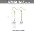 wholesale 14K Gold Freshwater Pearl Drop Dangle Hook Earrings for Women-0-1
