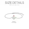 TOUPOP Sterling Silver Rose Flower Heart I Love You Bracelet For Women-0-5