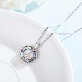 wholesale 925 Sterling Silver Rainbow Crystal Gymnastics Flip Pendant Necklace for Women and Girls-0-1