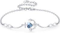 wholesale 925 Sterling Silver Blue Crystal Evil Eye Anchor Infinity Adjustable Bracelet for Women-Anchor
