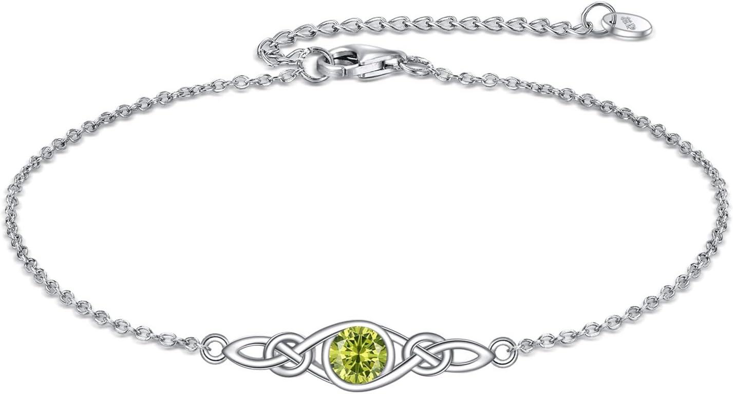 wholesale Sterling Silver Celtic Knot Bracelet w Mustard Seed Moonstone Birthstone-B-8-August