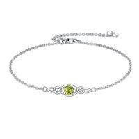 wholesale 925 Sterling Silver Celtic Knot Bracelet w Mustard Seed Moonstone Birthstone-B-8-August