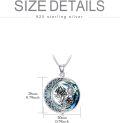 wholesale TOUPOP Oxidization Birth Flower Necklace Marigold Necklaces For Women Marigold Jewelry Dainty Moon Flower Jewelry S925 Sterling Silver With Blue Crystal Birthday Gifts For Women -0-2