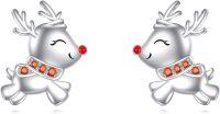 wholesale 925 Sterling Silver Reindeer Stud Earrings Adorable Christmas Gift for Women Girls-A-Reindeer