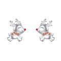 wholesale 925 Sterling Silver Reindeer Stud Earrings Adorable Christmas Gift for Women Girls-0-0