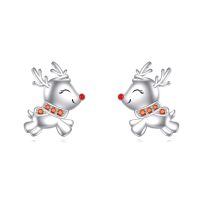 wholesale 925 Sterling Silver Reindeer Stud Earrings Adorable Christmas Gift for Women Girls-A-Reindeer