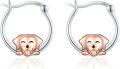 wholesale S925 Sterling Silver Rose Gold Dog Huggie Hoop Earrings for Sensitive Ears-0-0