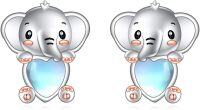 wholesale 925 Sterling Silver Elephant Heart Stud Earrings-elephant