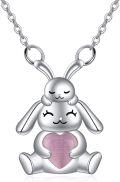 wholesale 925 Sterling Silver Bunny Rabbit Heart Pendant Necklace Animal s for Women-0-0